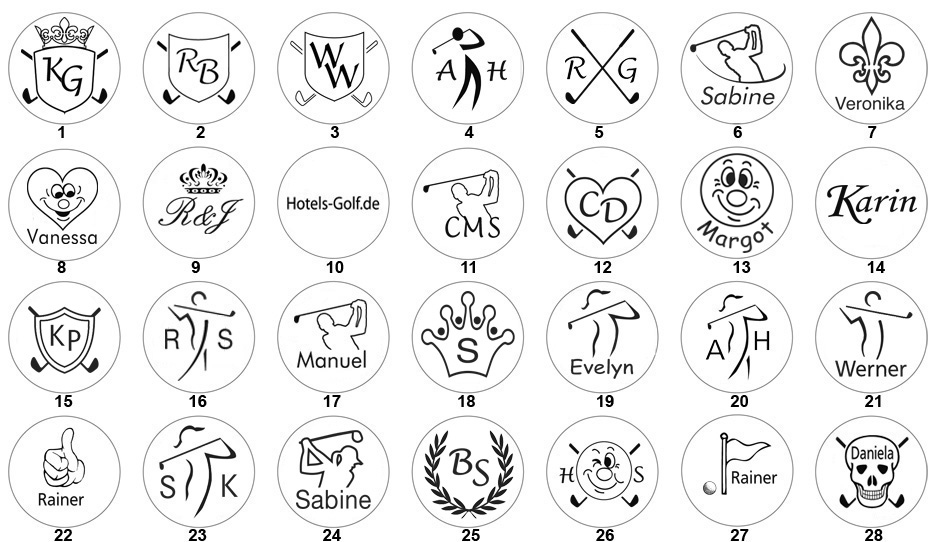 Motivbeispiele für den Golfballstempel A25
