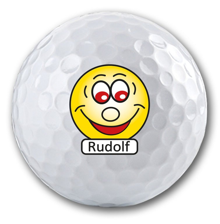 Das Geschenk für Golfer - personalisierter Golfball mit Smiley und Namen