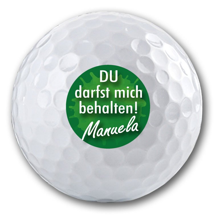 Cooler Spruch auf Golfball bedrucken