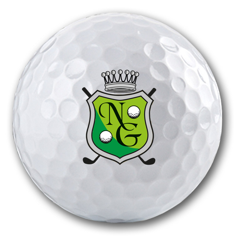 Exklusiver Golfball mit Wappen und Namen oder Initalen